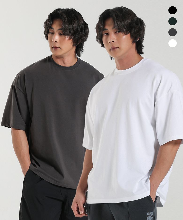 [2pack] 스탠다드 루즈핏 무지 티셔츠