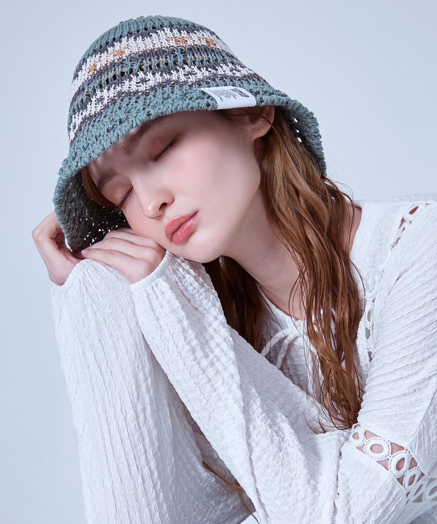 SLEEPY SLIPのMARIA BUCKET HAT 全5色 MUSINSA | SLEEPY SLIP MARIA BEIGE/KHAKI BUCKET HAT