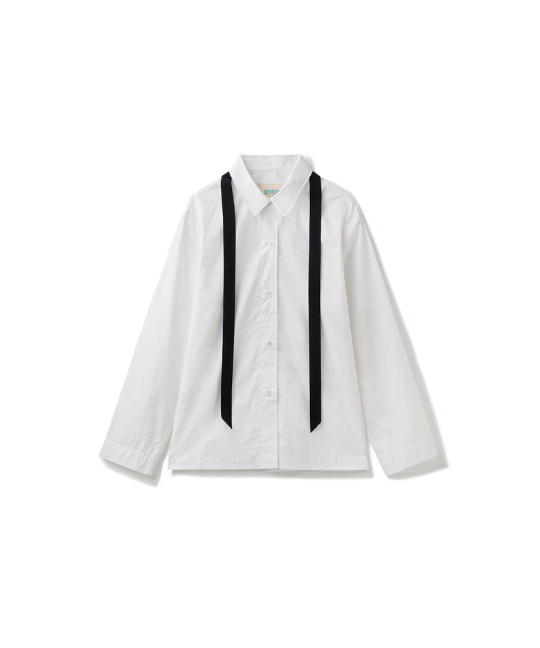 Ribbon Detail Shirt White