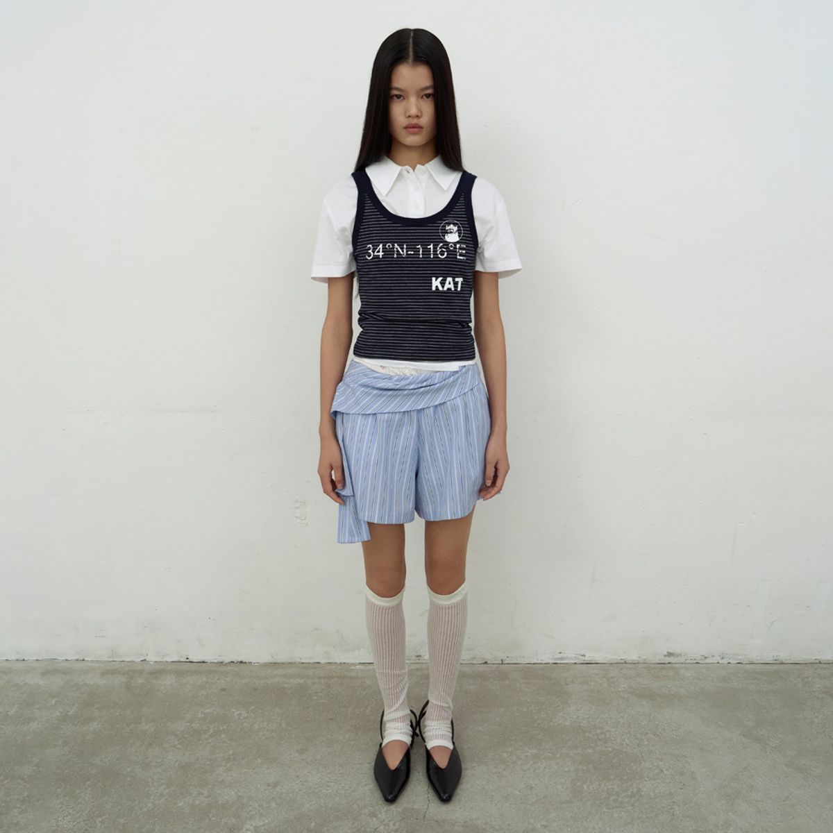 엘씨디씨티엠(LCDC™) KAT PRINT SLIM TANK TOP (NAVY)
