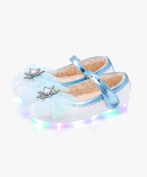 LED 샤이닝 엘사 여아 털 구두