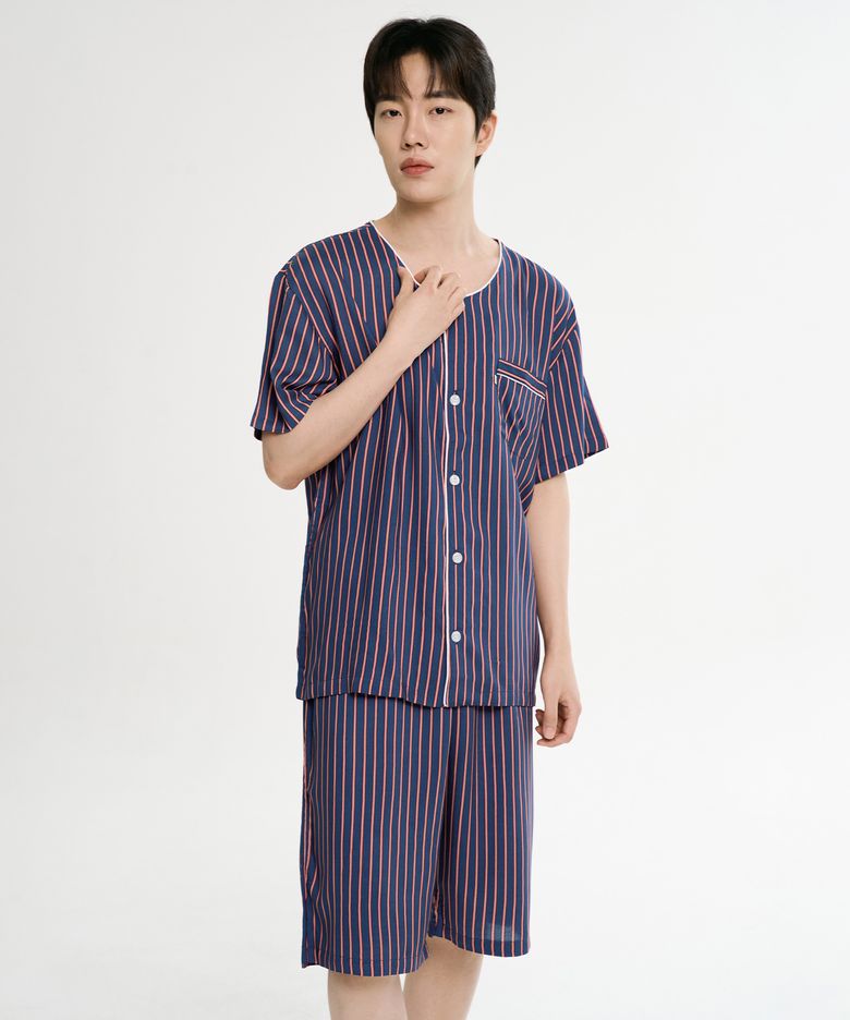 오렌지ST 반팔 레이온 남성 빅사이즈 잠옷 세트
