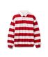 Oxford Collar Stripe T-Shirt Red