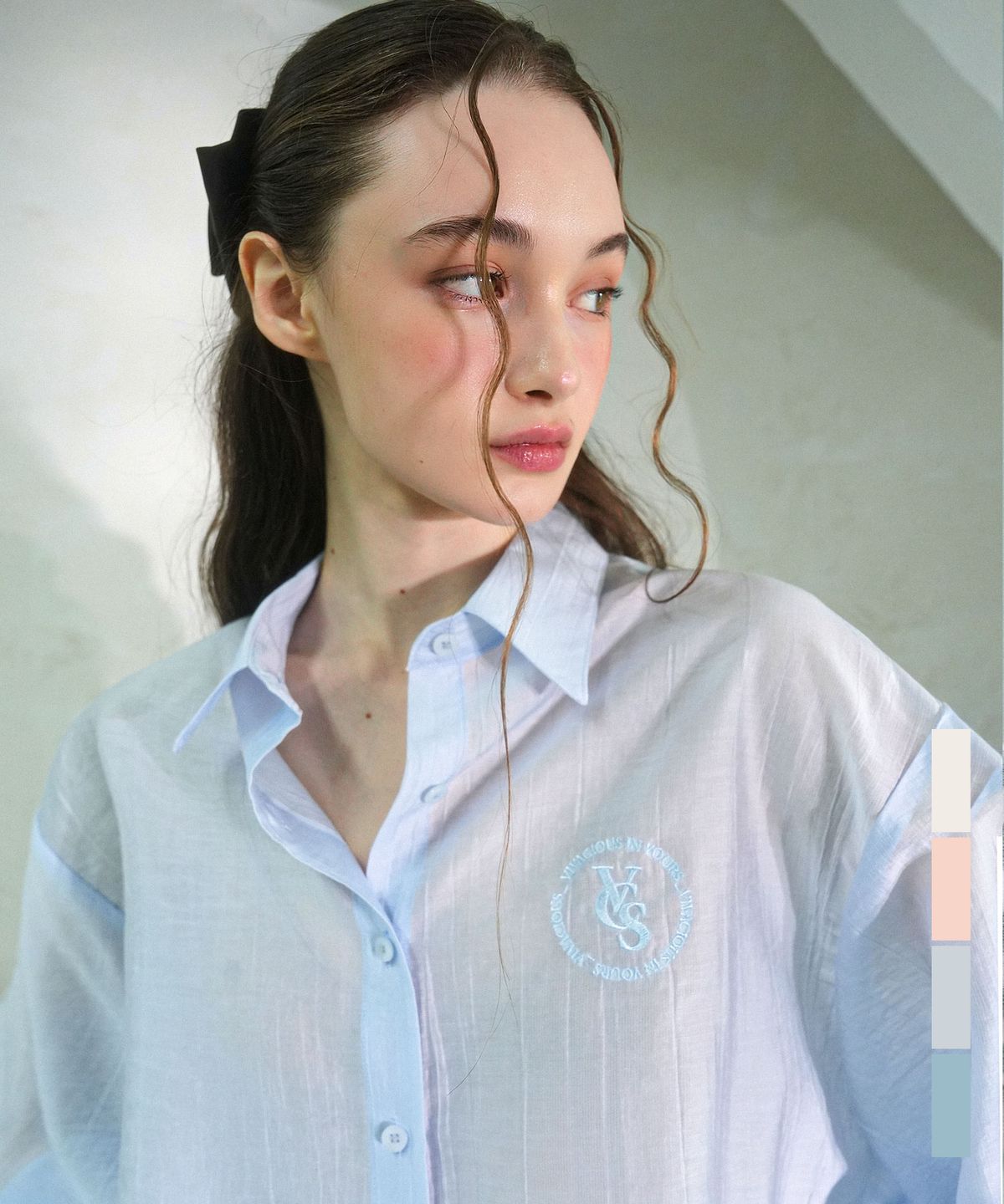 비바셔스(VIVACIOUS) Cencel Seethrough Classic Shirt Solid - 4COL
