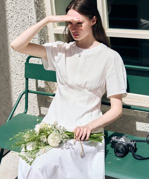 에델 퍼프 슬리브 반팔 블라우스 [IVORY]