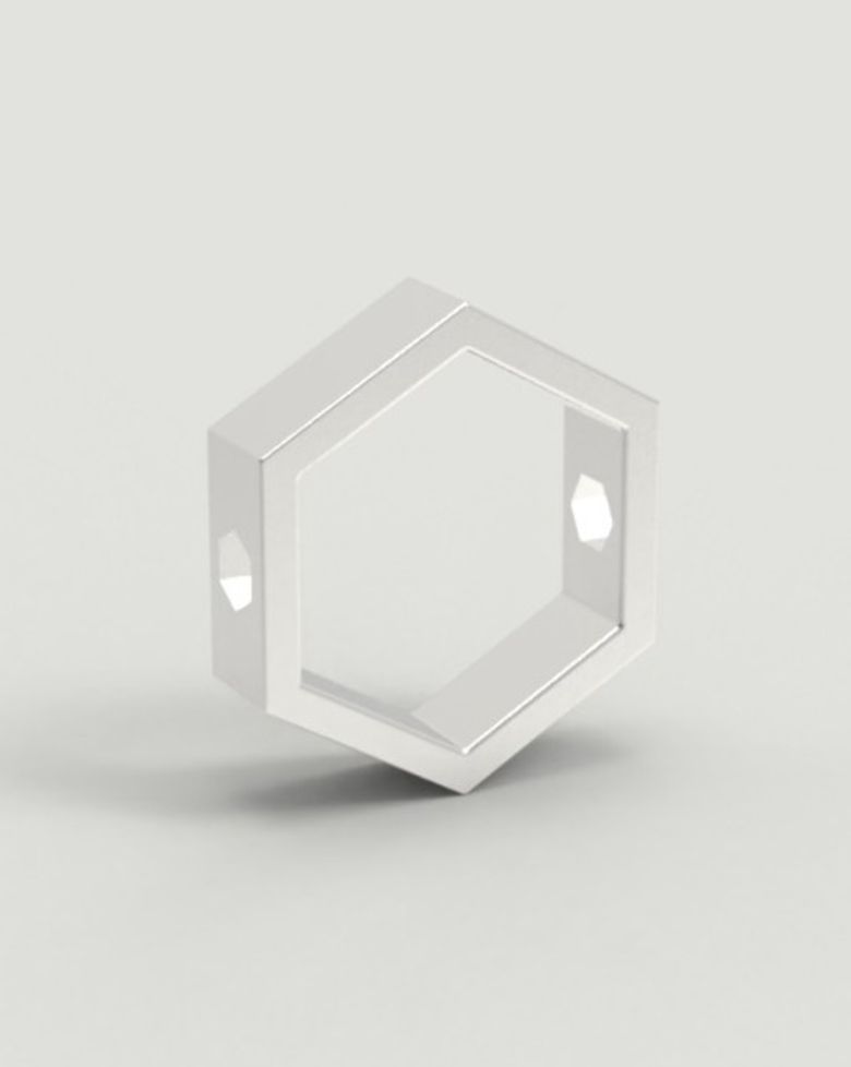 DIN  HEX ENGRAVED RING [STERLING SILVER] 육각 925 실버 링 반지