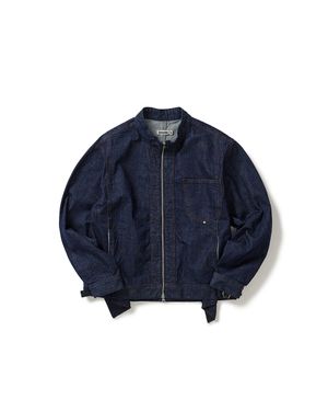 Nep denim zip-up jacket / Indigo