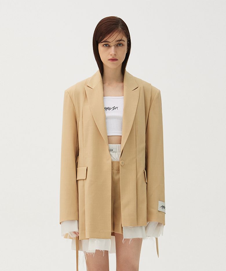 Detachable collar tuck jacket