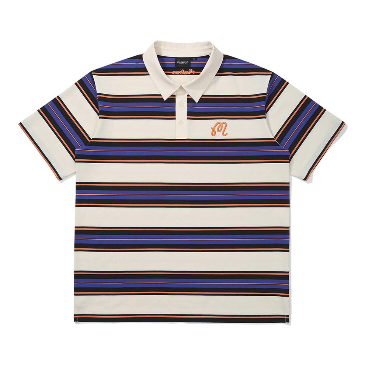 말본 골프(MALBON GOLF) 스트라이프 폴로 티셔츠 NAVY (MAN)
