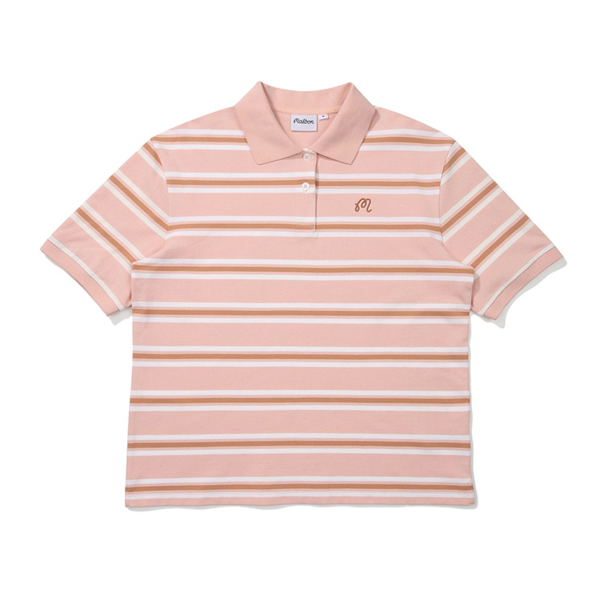말본 골프(MALBON GOLF) 스트라이프 카라 탑 PINK (WOMAN)