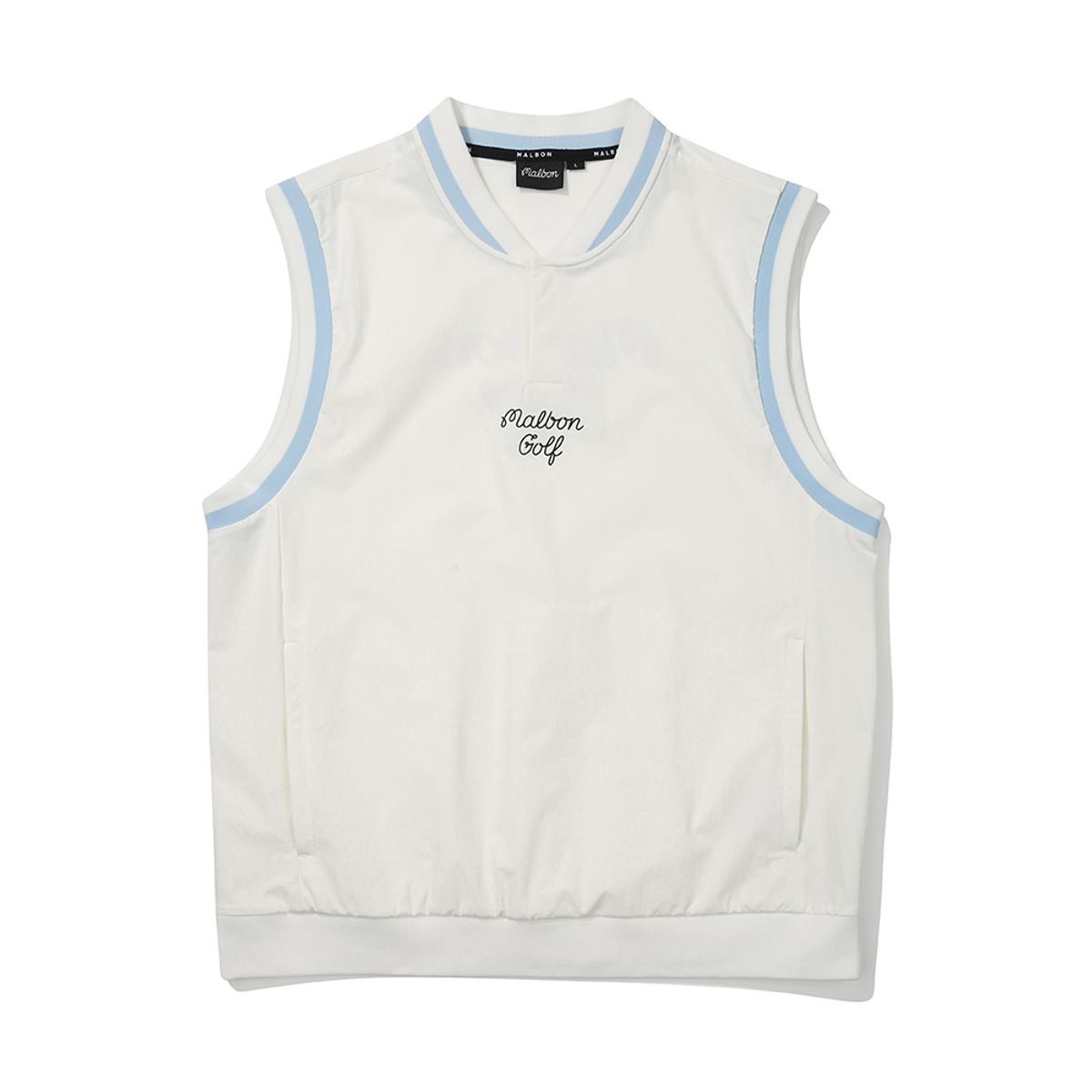 말본 골프(MALBON GOLF) 헨리넥 우븐 베스트 WHITE (MAN)