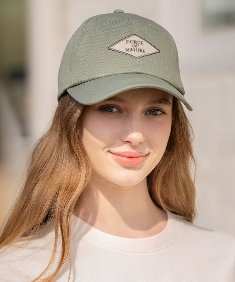 마름모 슬로건 볼캡_Olive