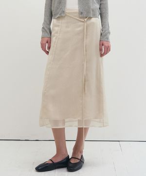 레이시 레이어드 롱 스커트 [LIGHT BEIGE]