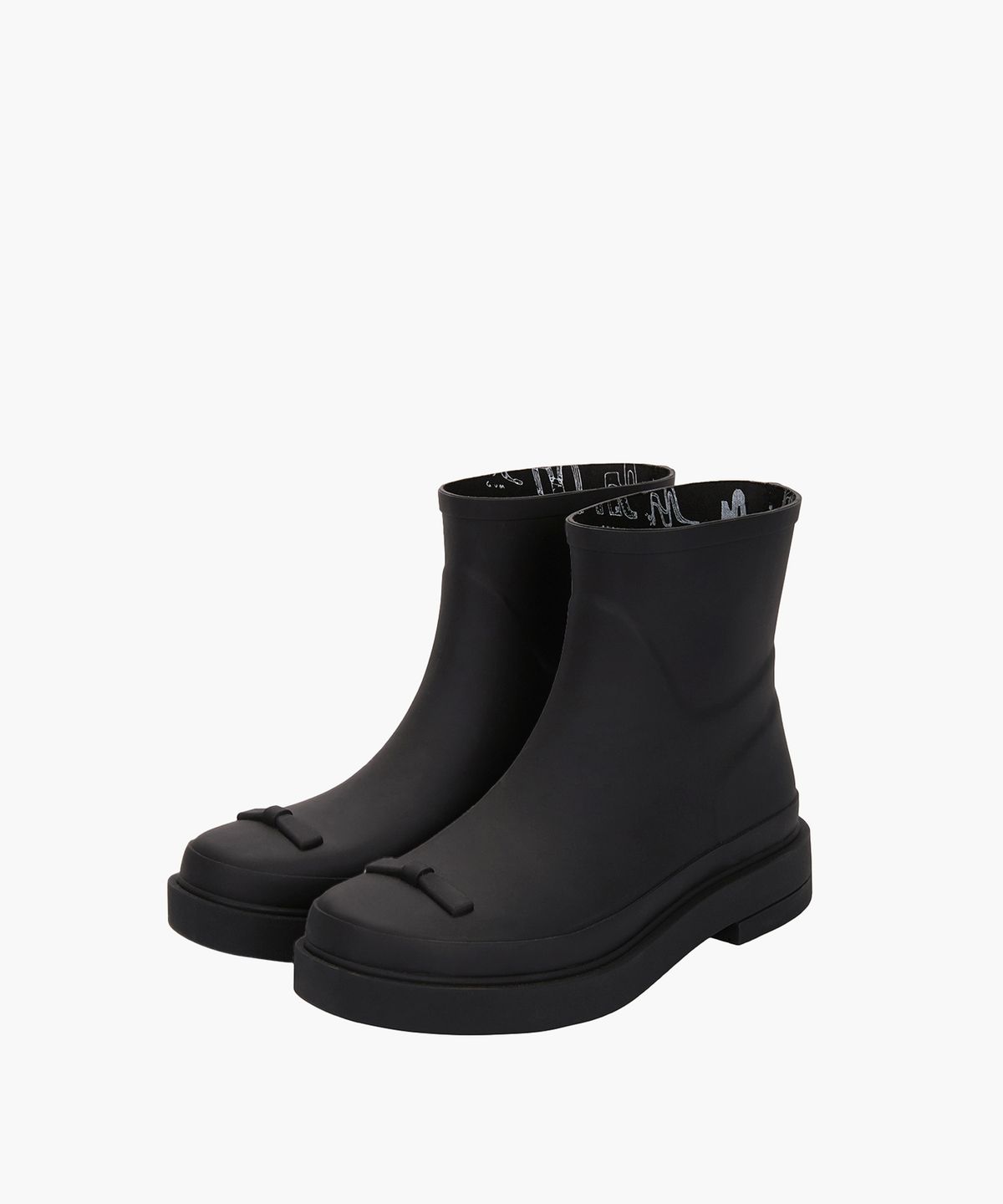 마지셔우드(MARGESHERWOOD) RIBBON RUBBER BOOTS SHORT_black