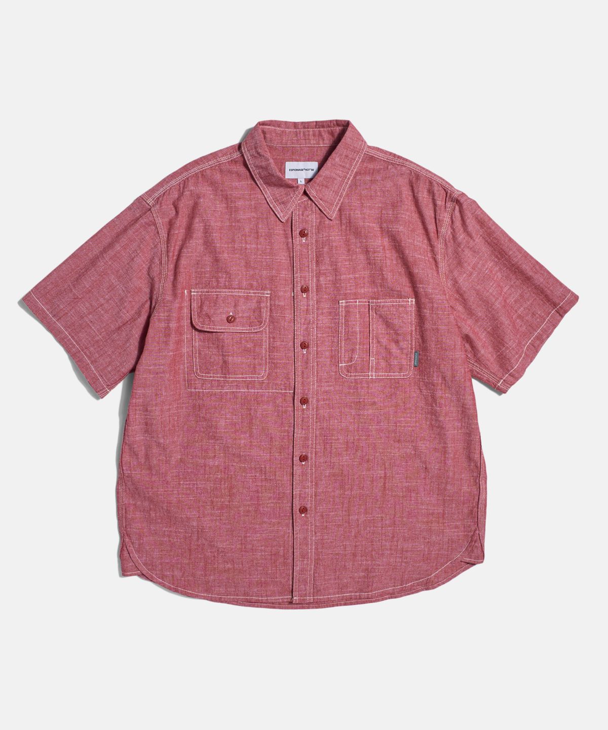 에스피오나지(ESPIONAGE) Chambray S/S Railroad Shirt Red