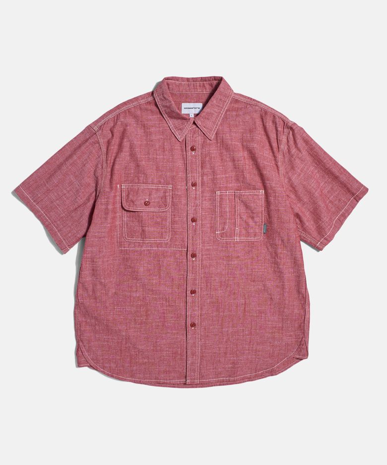 Chambray S/S Railroad Shirt Red