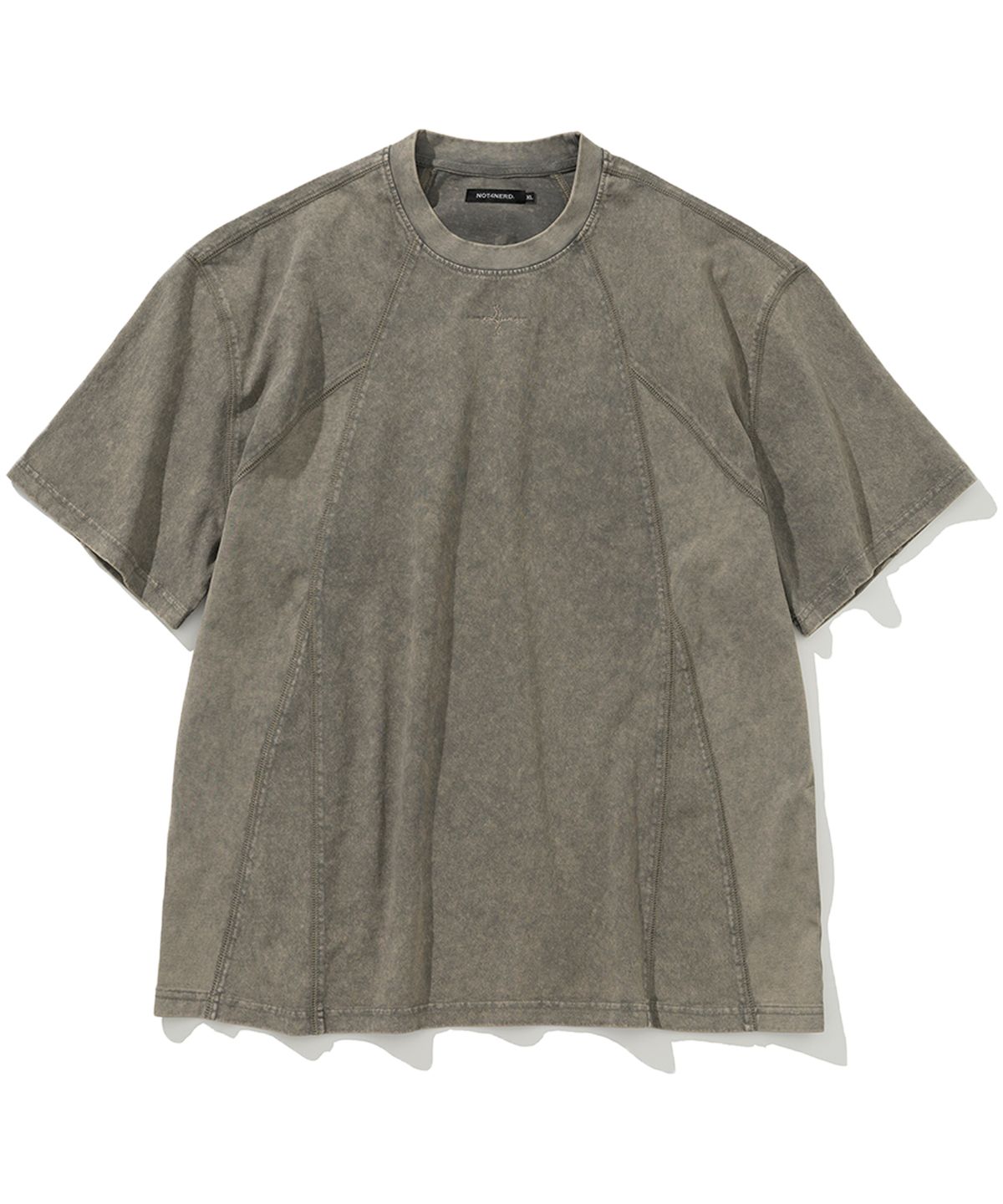 낫포너드(NOT4NERD) 4 Cross Symbol Pigment Incision T-Shirts - Khaki