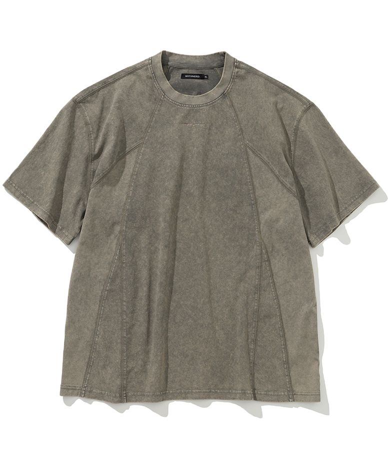 4 Cross Symbol Pigment Incision T-Shirts - Khaki