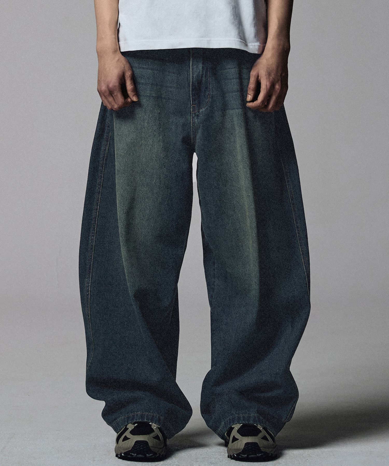 [NOT4NERD] Linen Like Curved Semi Wide Denim Pants /追跡付 MUSINSA | NOT4NERD Linen Like Curved Semi Wide Denim Pants
