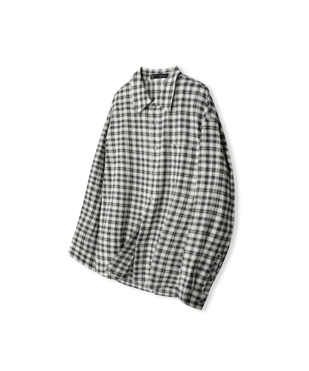 레더리(LEATHERY) 시어서커 포그 체크 셔츠 [BLACK]