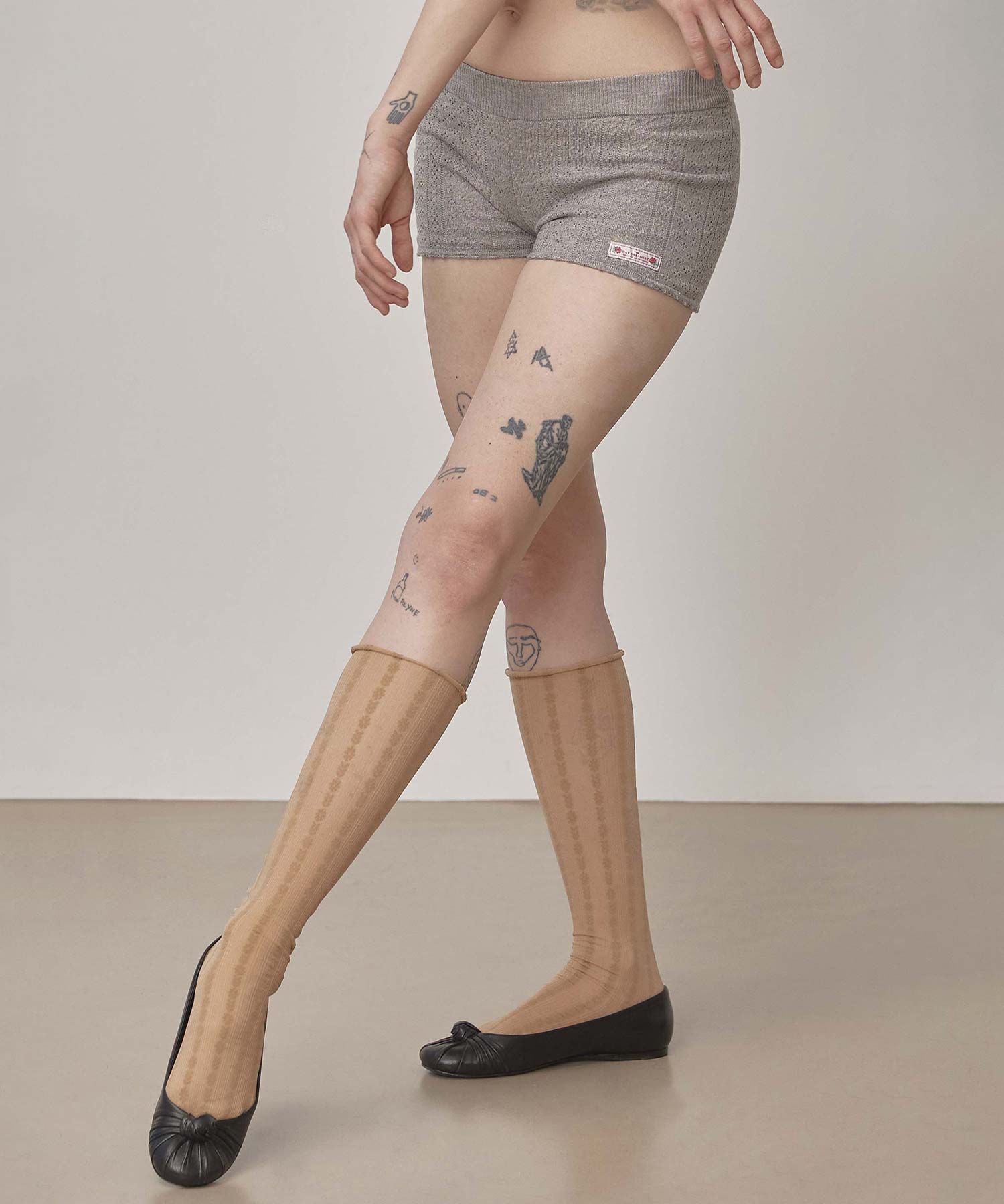 【SCULPTOR】Eyelet Knit Shorts Black Sculptor shorts - Black denim – POETICCOLLECTIVE