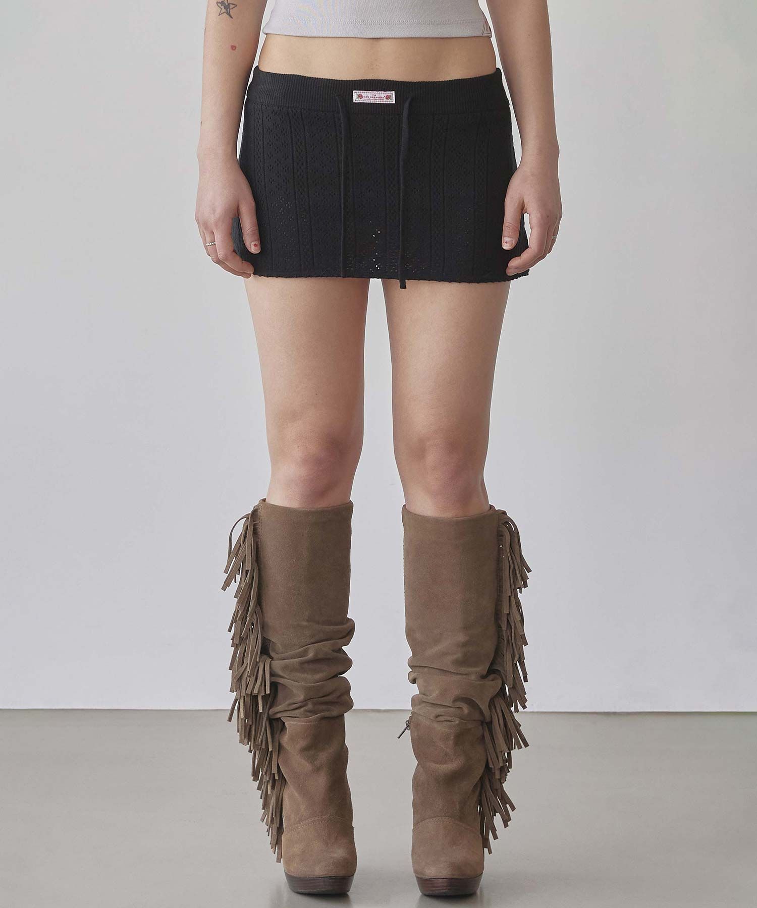無料配送 ◆ SCULPTOR ◆ Eyelet Knit Skort Eyelet Knit Skort Black – Sculptor