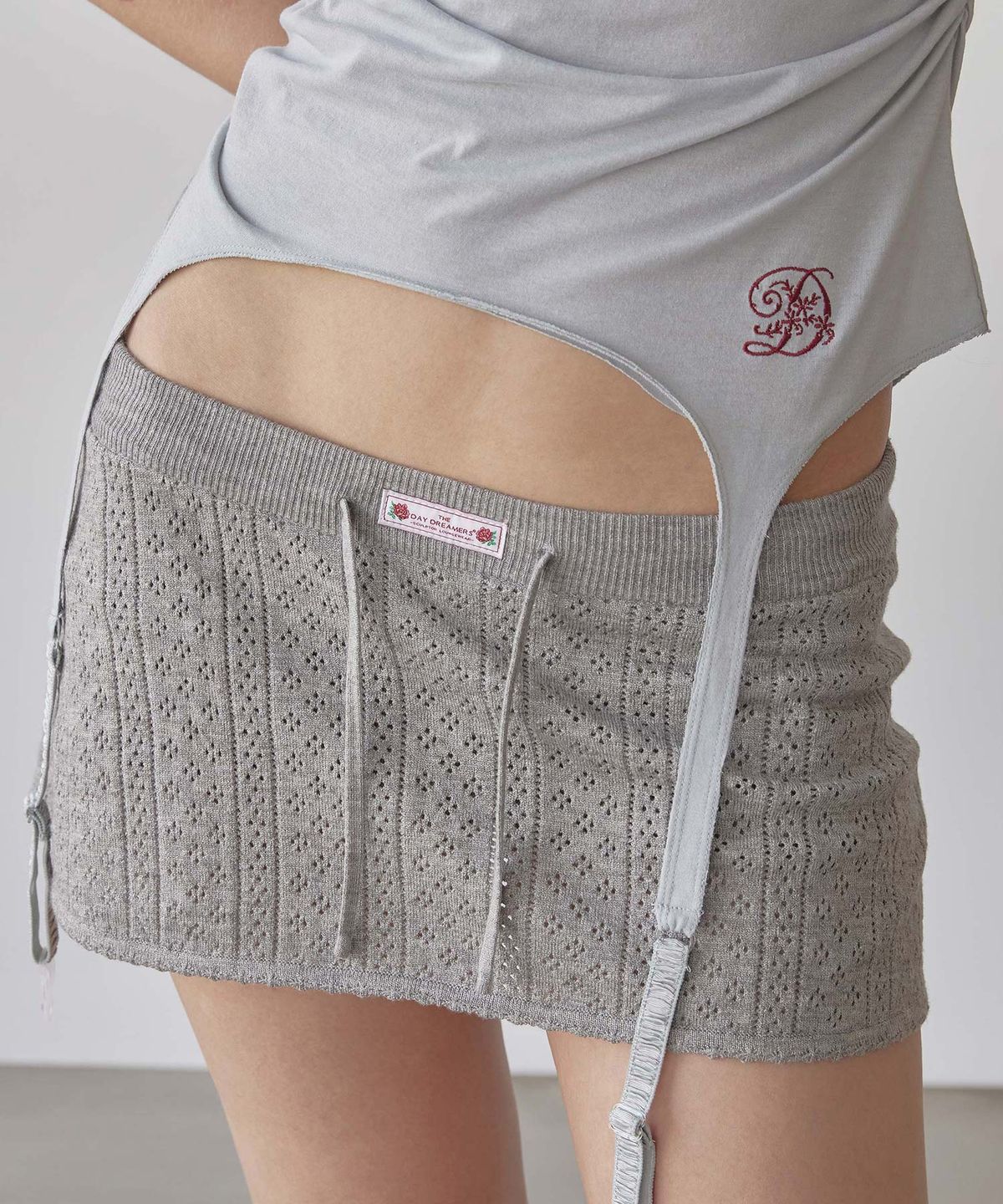 스컬프터(SCULPTOR) Eyelet Knit Skort Melange Gray