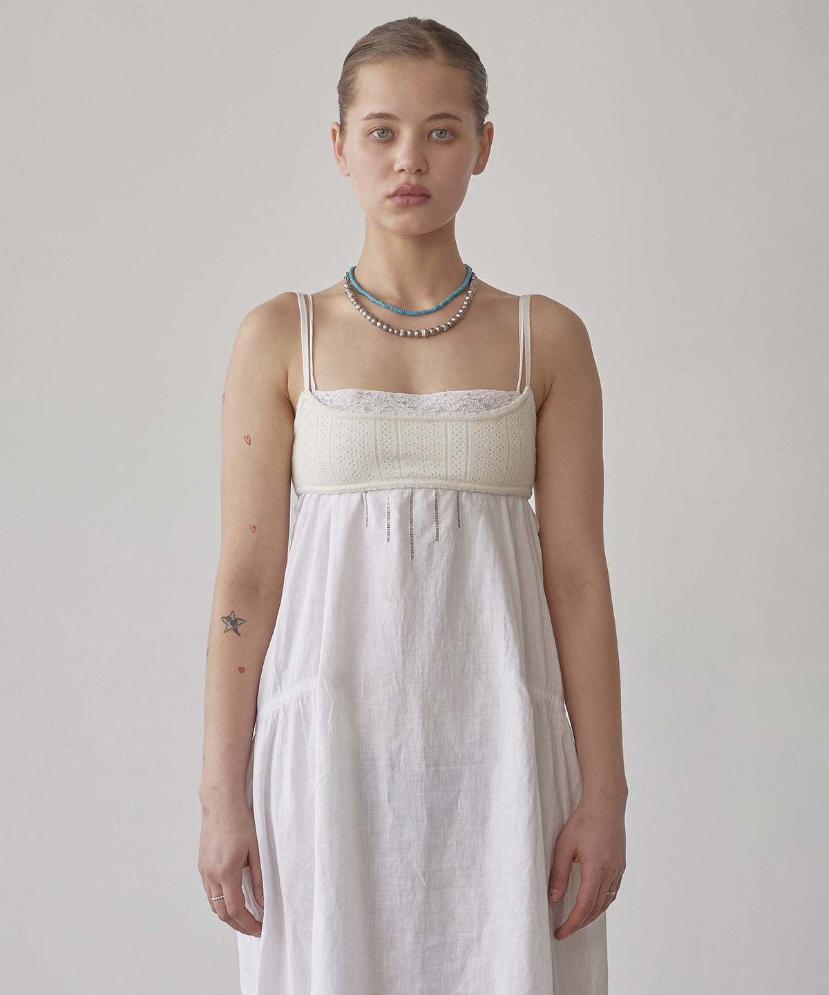 스컬프터(SCULPTOR) Eyelet Knit Bustier Ivory
