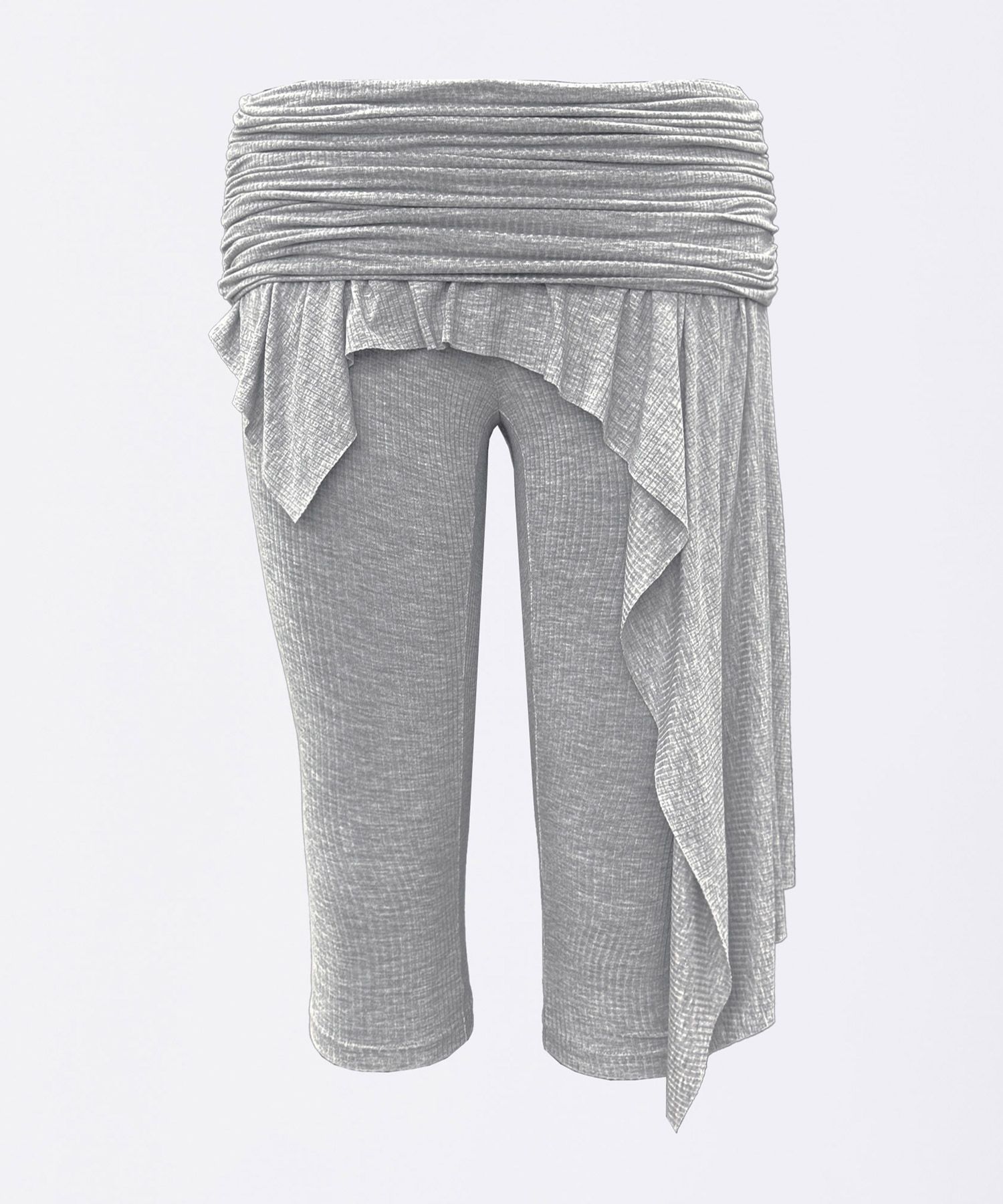 MUSINSA | SCULPTOR Asymmetric Skirt Leggings Melange Gray