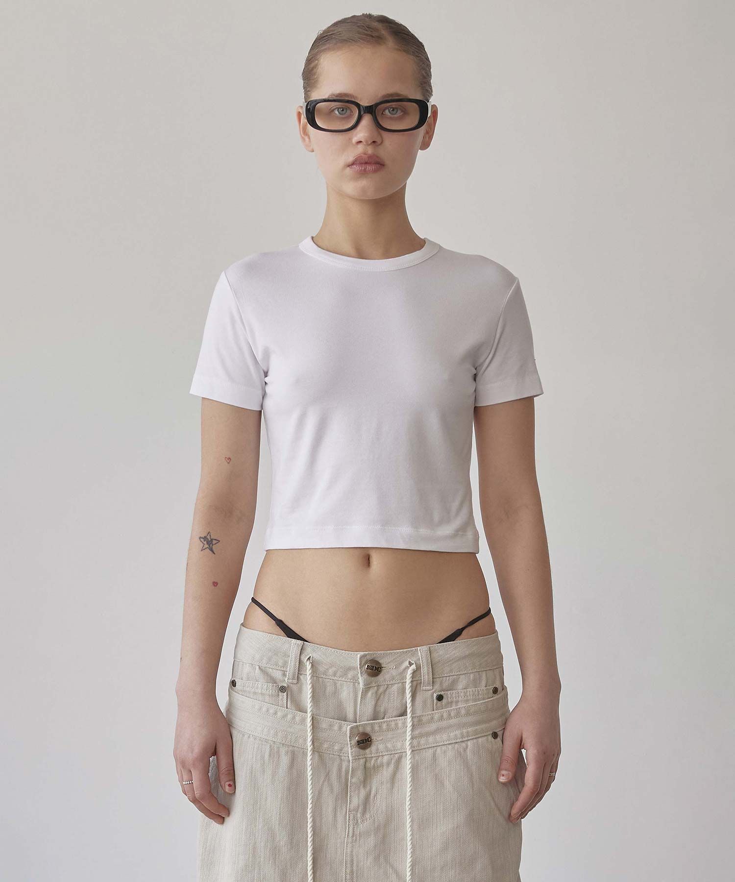 MUSINSA | SCULPTOR The Day Dreamers Crop Top White