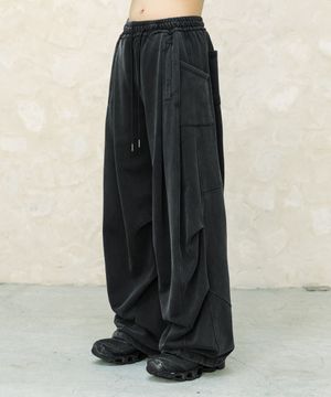 보이드 파라슈트 스웻 팬츠 [워시드 블랙]