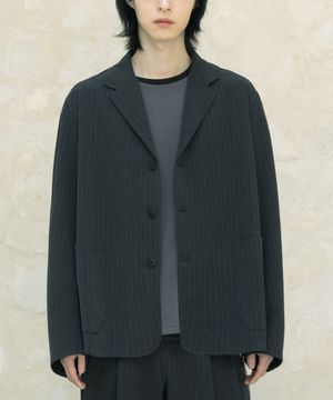 언컨스트럭티드 자켓 [차콜 스트라이프]