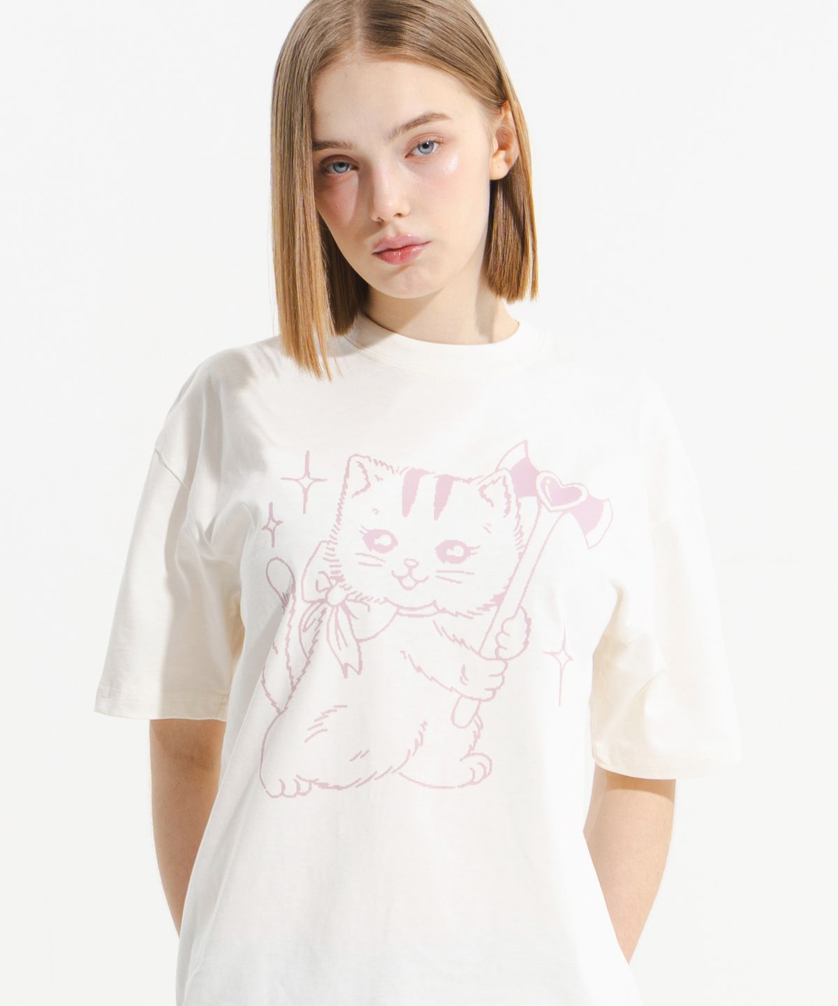 뉴키치(NEWKITSCH) KILLING TIME SHORT SLEEVE (IVORY)