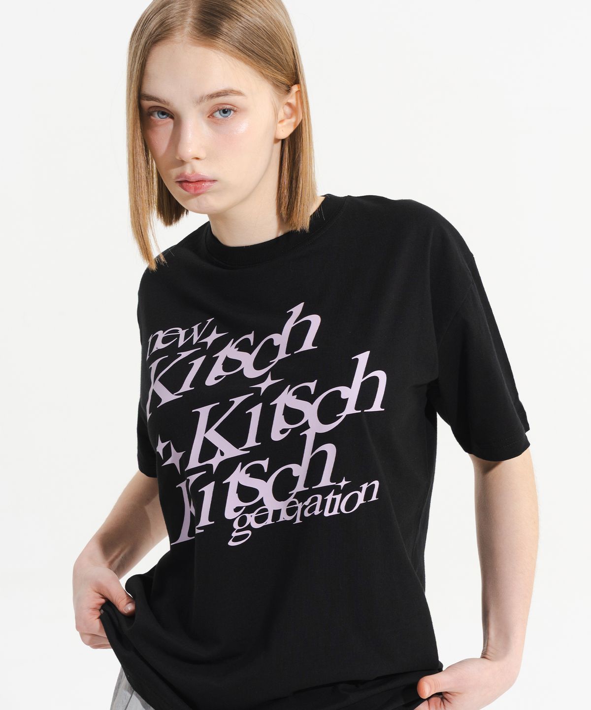뉴키치(NEWKITSCH) 3 KITSCH SHORT SLEEVE (BLACK)