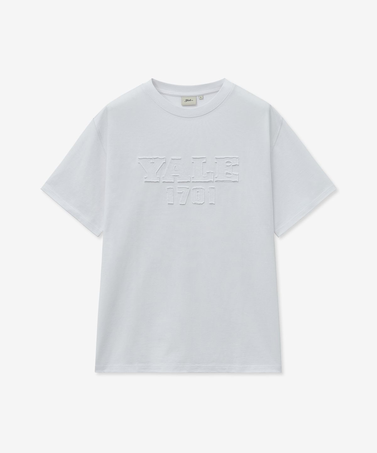 예일(YALE) 1701 로고 아플리케 반팔_화이트