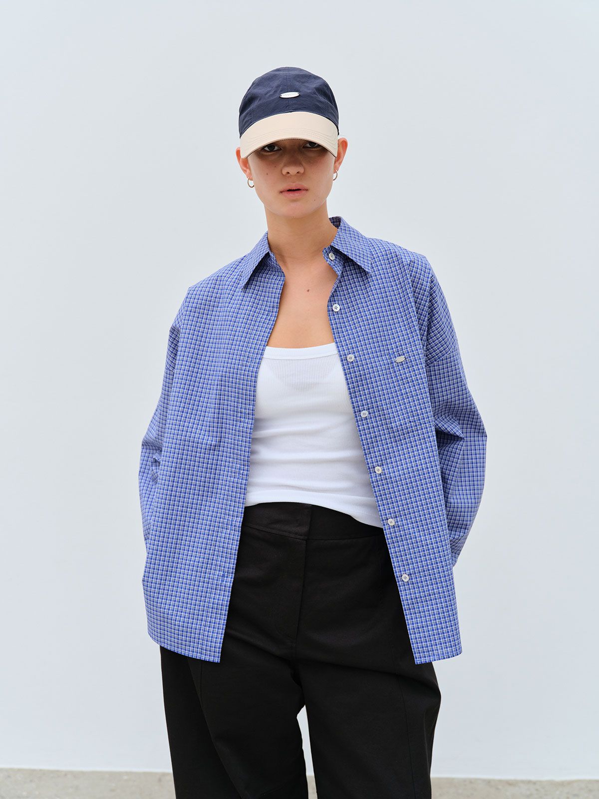 콥키노(KOBKINO) BLUE CHECK OVERSHIRTS