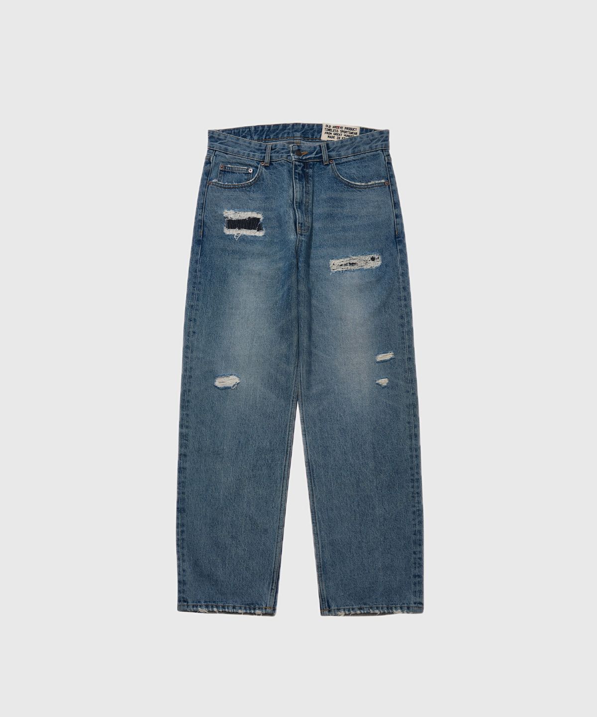 타임리스 스포츠웨어(TIMELESS SPORTSWEAR) [OLD ACHIVE PRODUCT] Repaired denim pants Blue