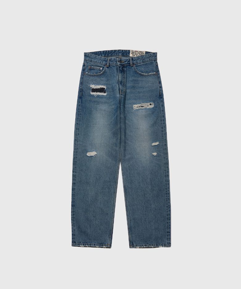 [OLD ACHIVE PRODUCT] Repaired denim pants Blue