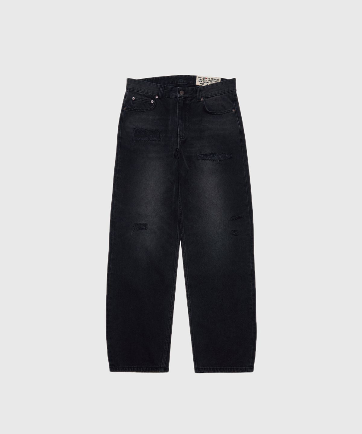타임리스 스포츠웨어(TIMELESS SPORTSWEAR) [OLD ACHIVE PRODUCT] Repaired denim pants Black