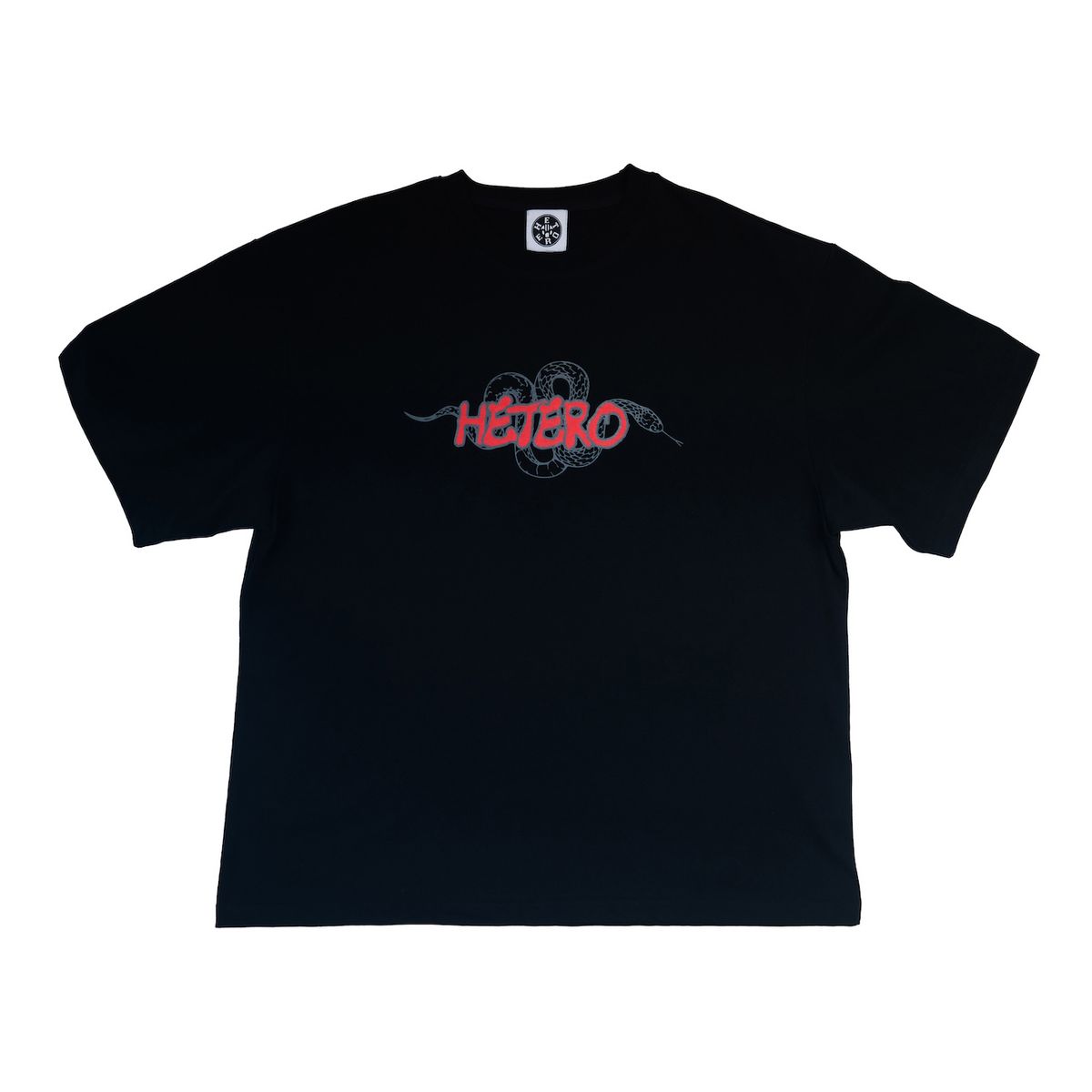 헤테로(HETERO) Serpent Logo Oversized T-shirt (Black)
