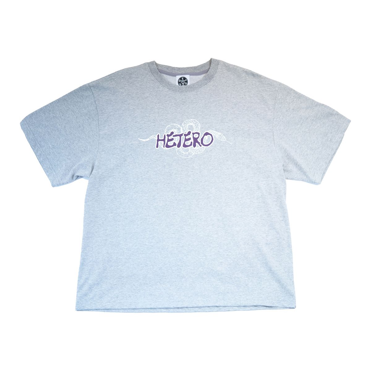 헤테로(HETERO) Serpent Logo Oversized T-shirt (Melange Gray)