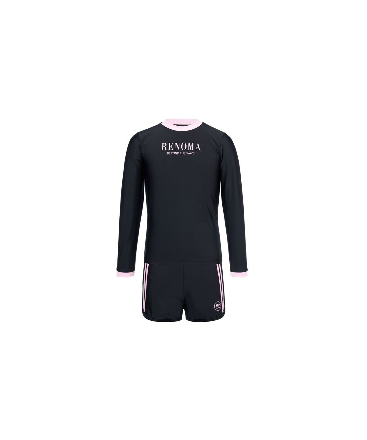 레노마수영복(RENOMASWIM) 여아 스포티 배색 래쉬가드 세트 블랙 RN-GS2F521-BK