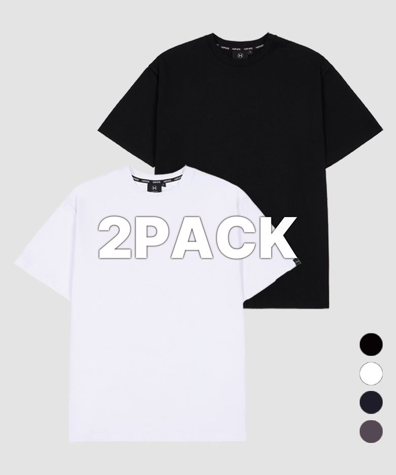 [2PACK] 스판 머슬핏 반팔티