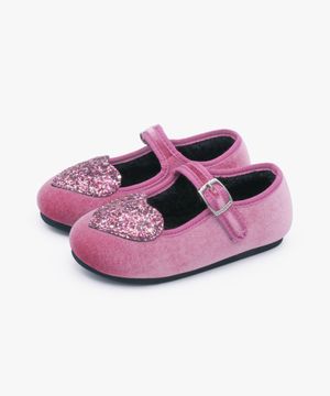 하트 스웨이드 여아 퍼 메리제인