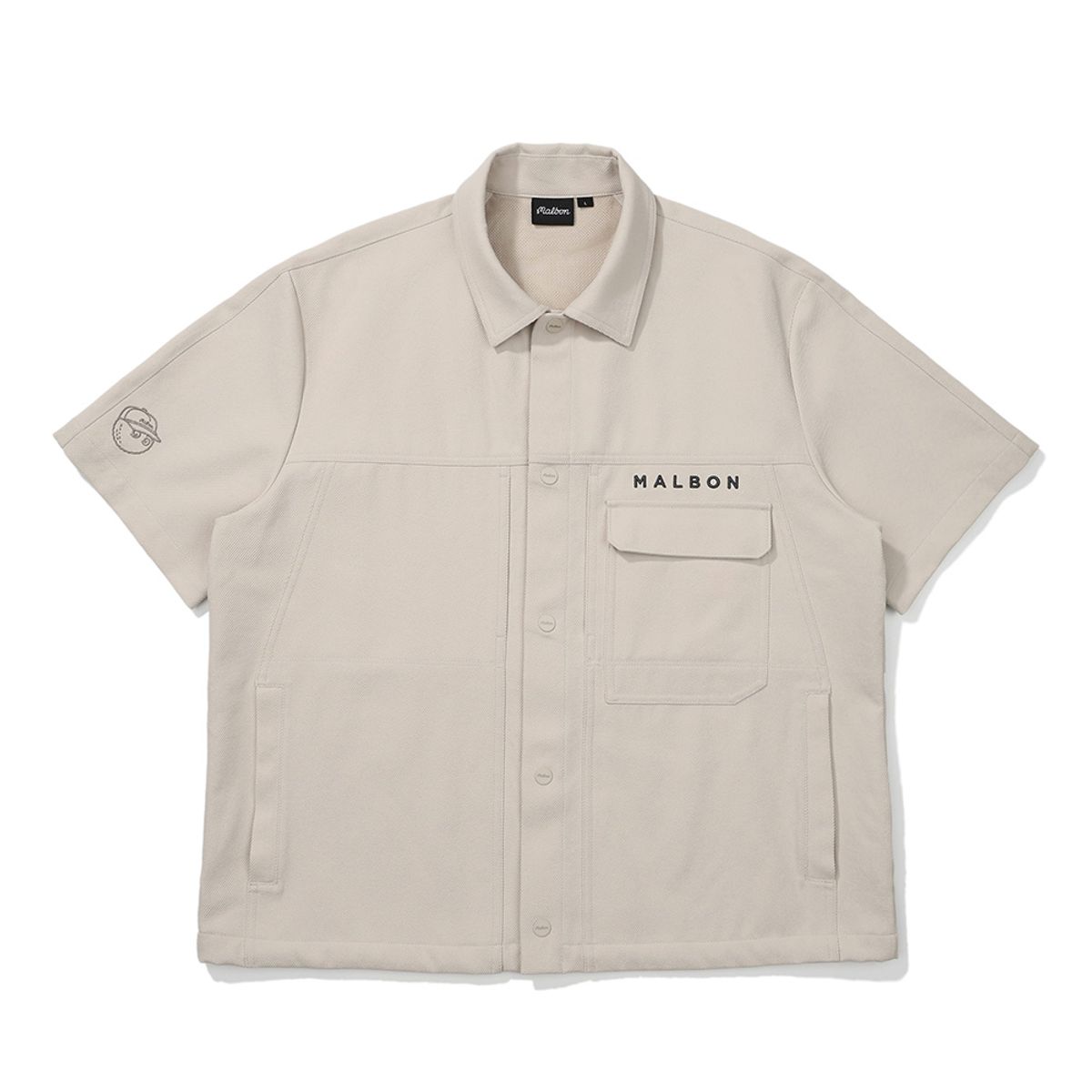 말본 골프(MALBON GOLF) M 트윌 벤틸 셔켓 BEIGE (MAN)
