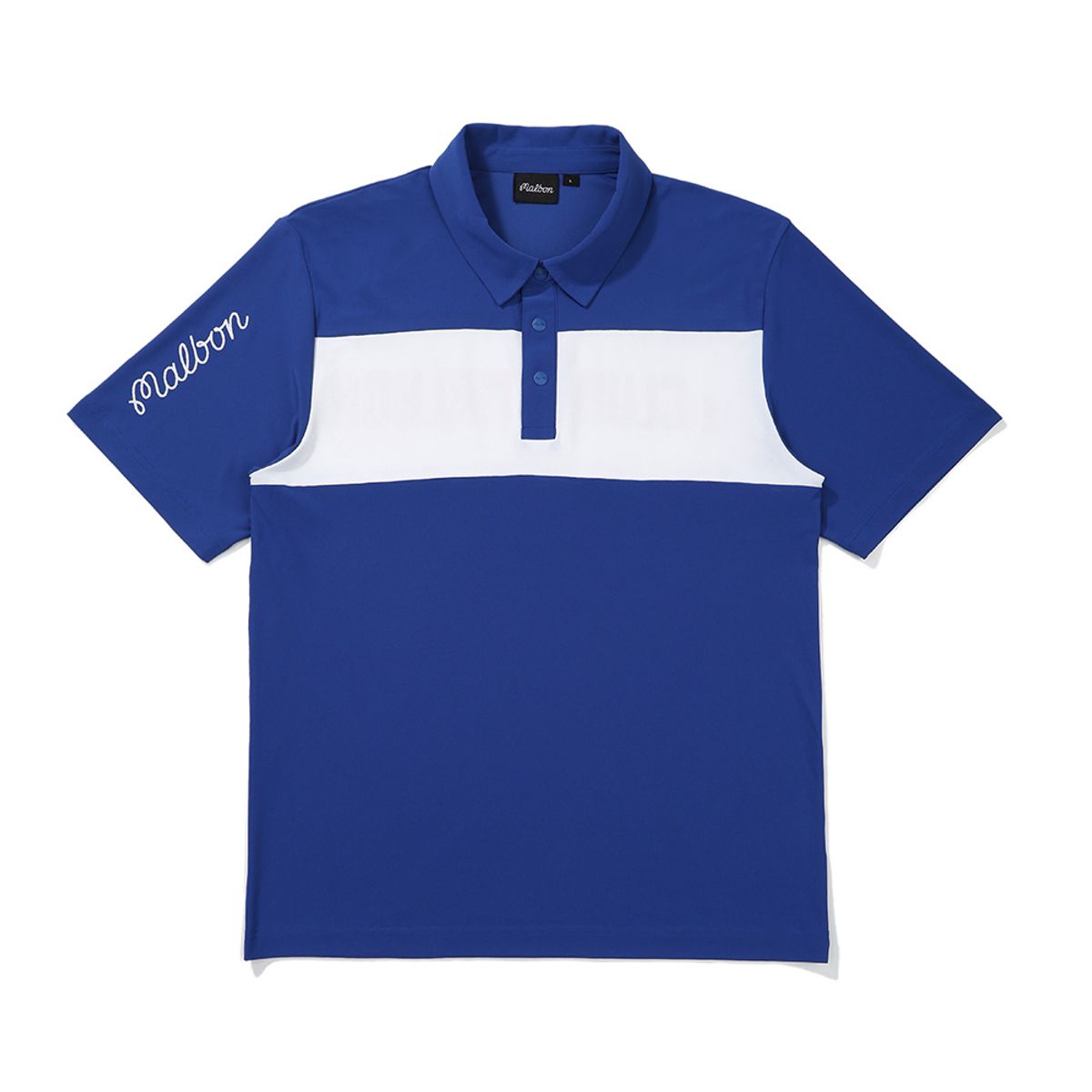 말본 골프(MALBON GOLF) 르 클럽 두 블록 티셔츠 BLUE (MAN)