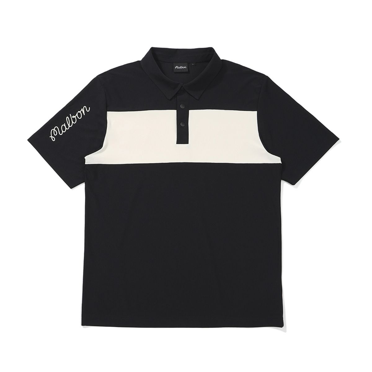 말본 골프(MALBON GOLF) 르 클럽 두 블록 티셔츠 BLACK (MAN)