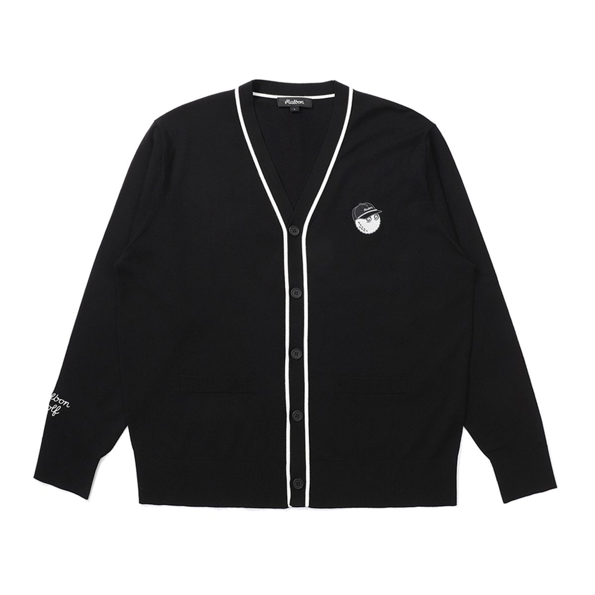 말본 골프(MALBON GOLF) 베이직 V넥 가디건 BLACK (MAN)