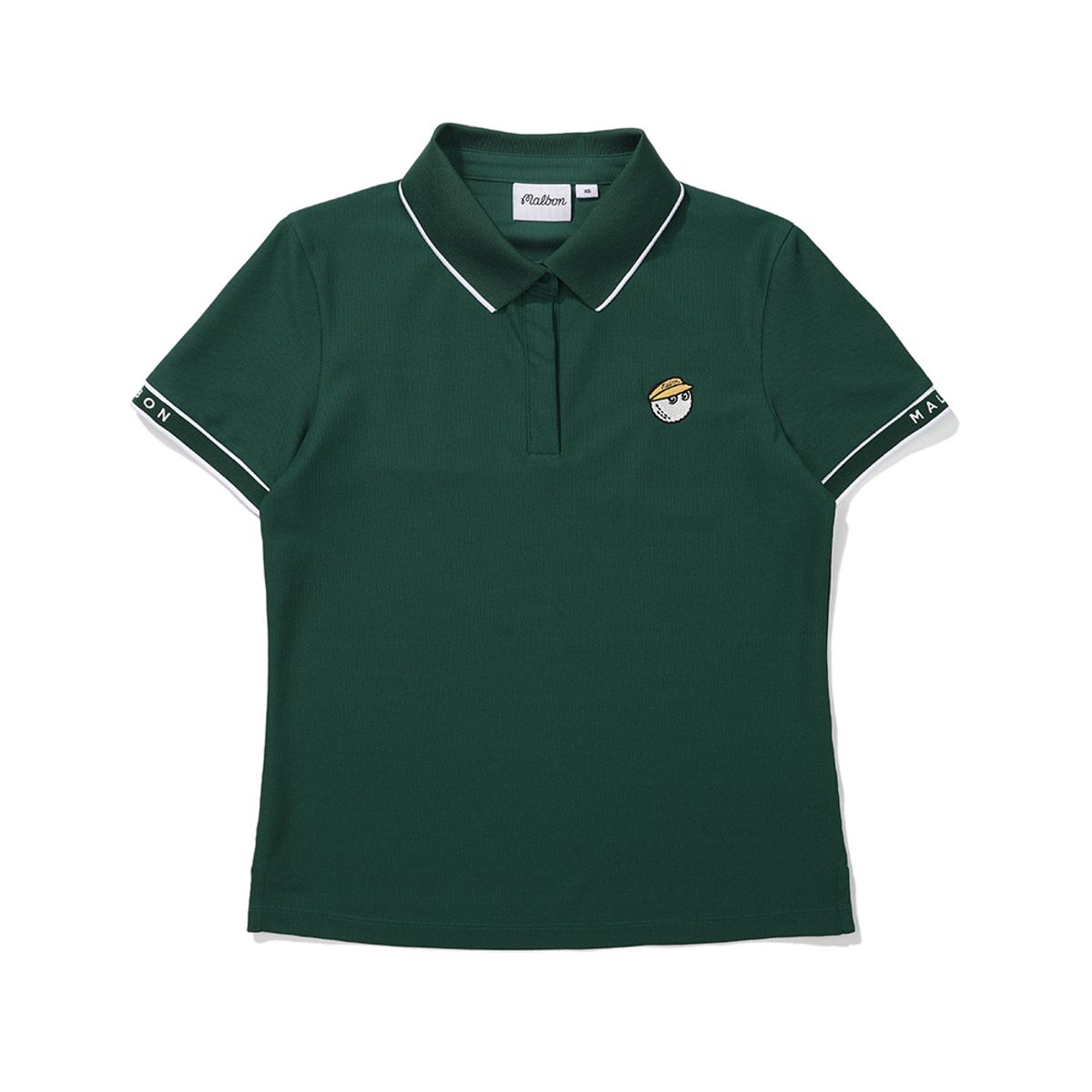 말본 골프(MALBON GOLF) 배색 포인트 베이직 카라 티셔츠 GREEN (WOMAN)