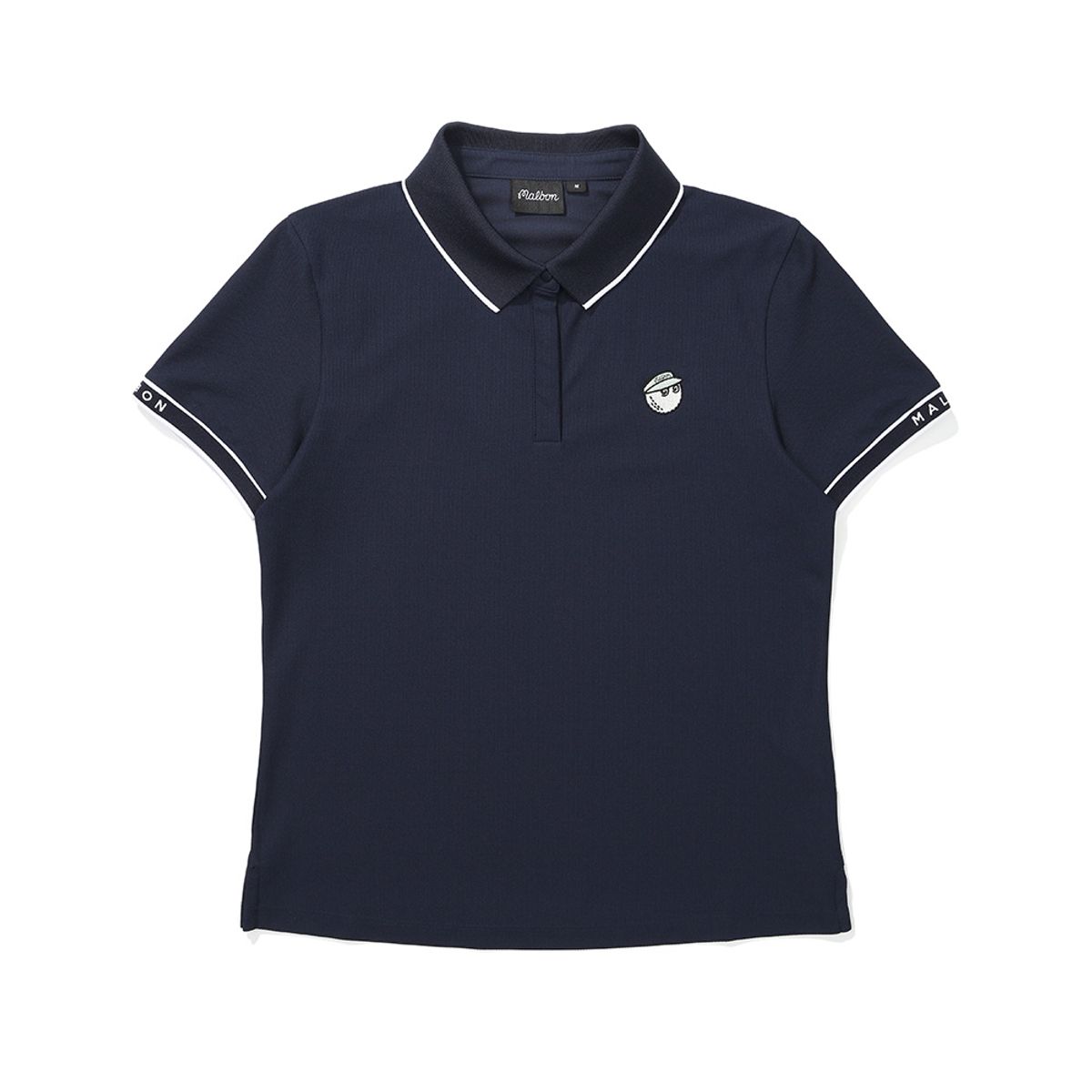 말본 골프(MALBON GOLF) 배색 포인트 베이직 카라 티셔츠 NAVY (WOMAN)